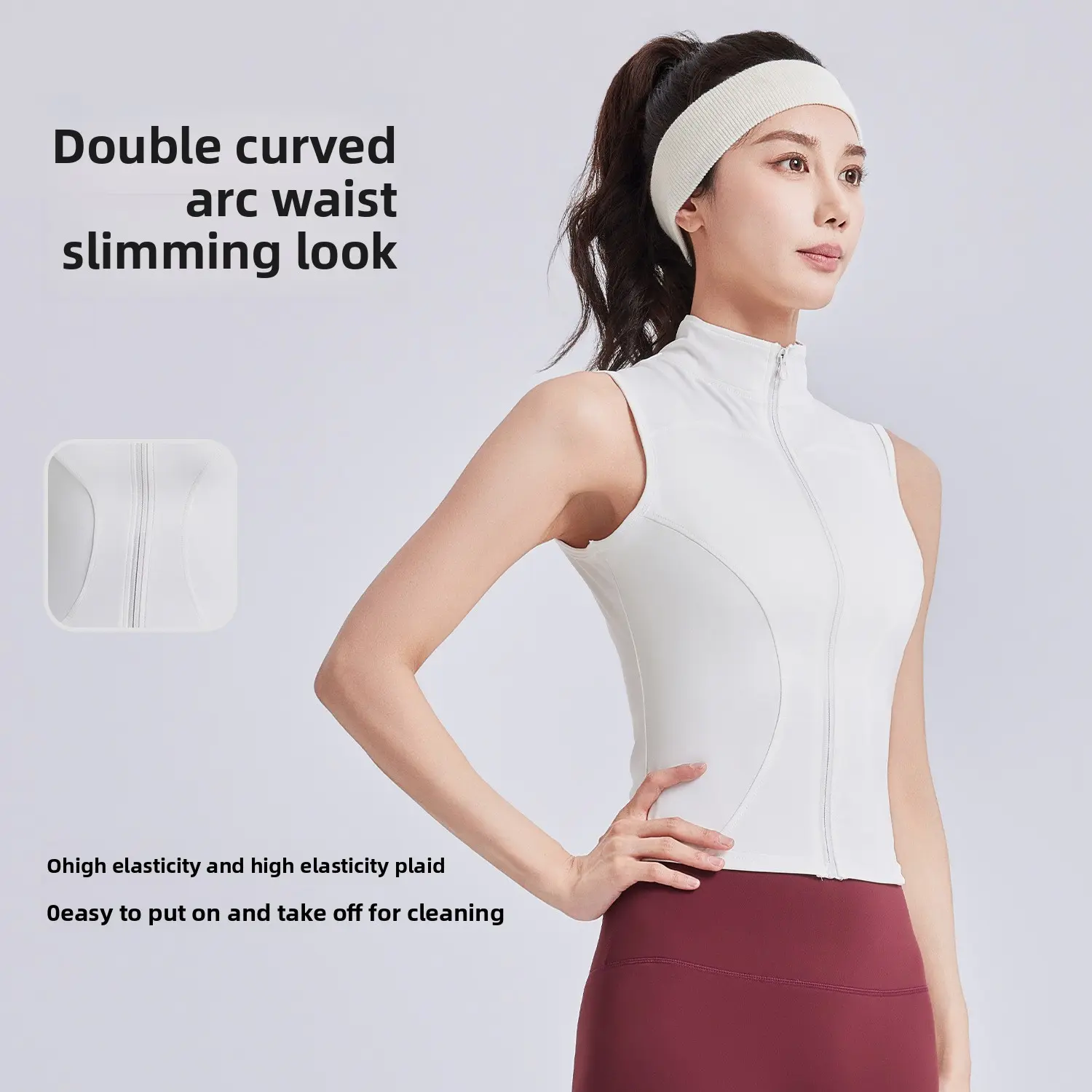 Juyitang's new sleeveless fitness jacket women's elastic tight and thin sports top