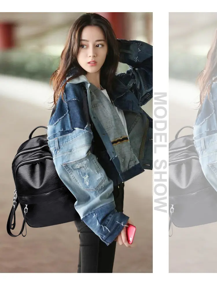 Trend Backpack Casual Versatile Fashion PU Large Capacity Backpack Women school backpack for college students
