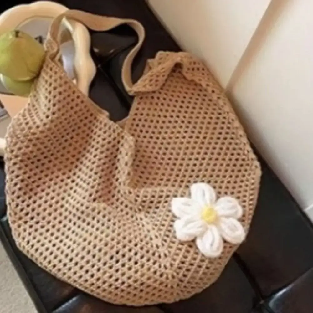 Bohemian Style Straw Wicker Woven Bags Large Capacity Fashion Shoulder Crossbody Bag Summer Beach Bag Hollow Out Tote Bag