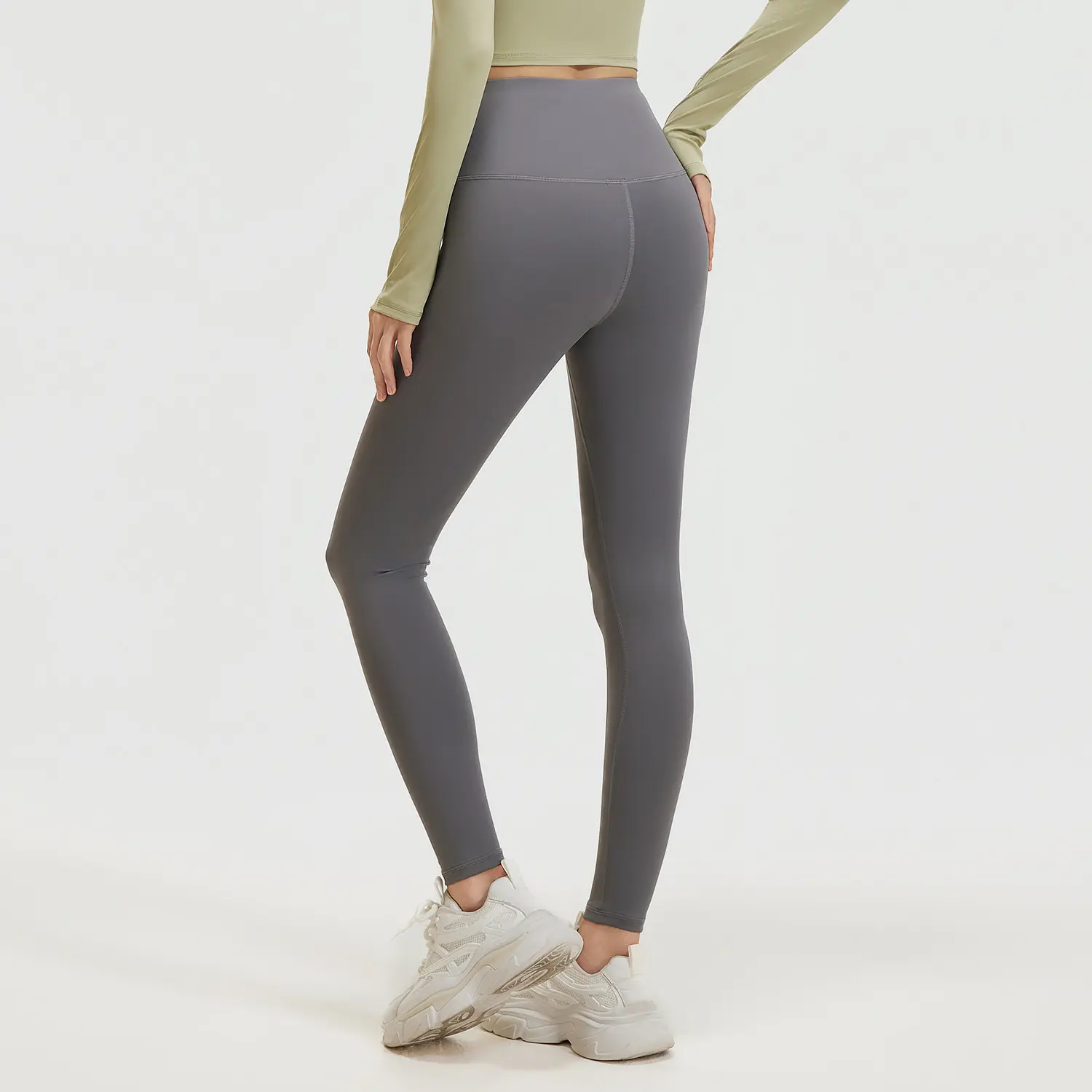 Juyatang no embarrassment line peach hip yoga pants high waist hip lift high elastic nude running fitness pants women