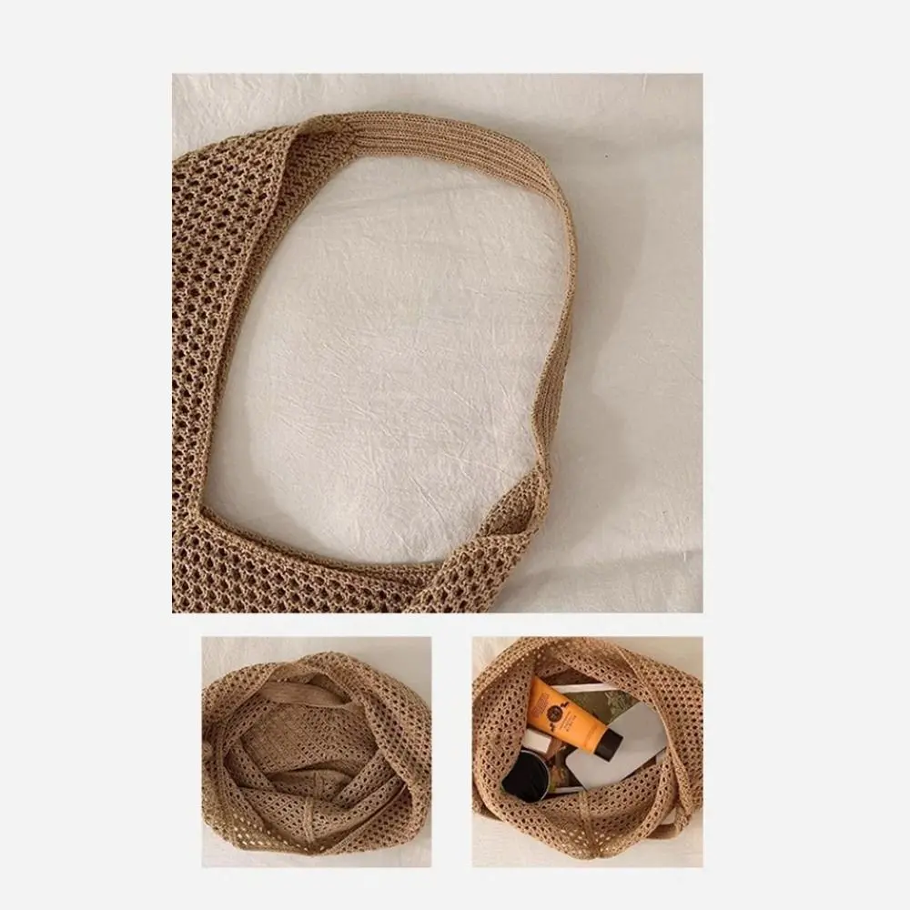 Bohemian Style Straw Wicker Woven Bags Large Capacity Fashion Shoulder Crossbody Bag Summer Beach Bag Hollow Out Tote Bag