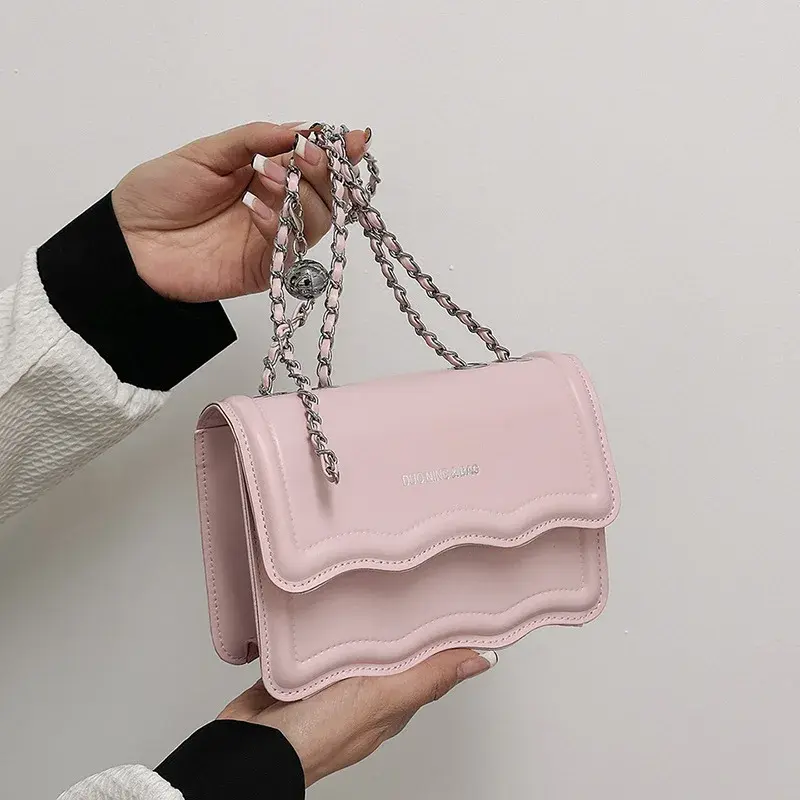 Niche design sense chain small square bag women's spring new texture shoulder bag fashion simple crossbody bag