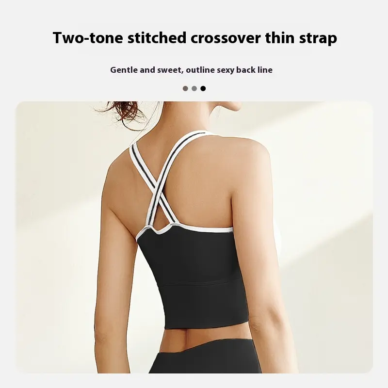Juyatang high-strength shockproof sports underwear yoga bra seamless gathering running fitness vest