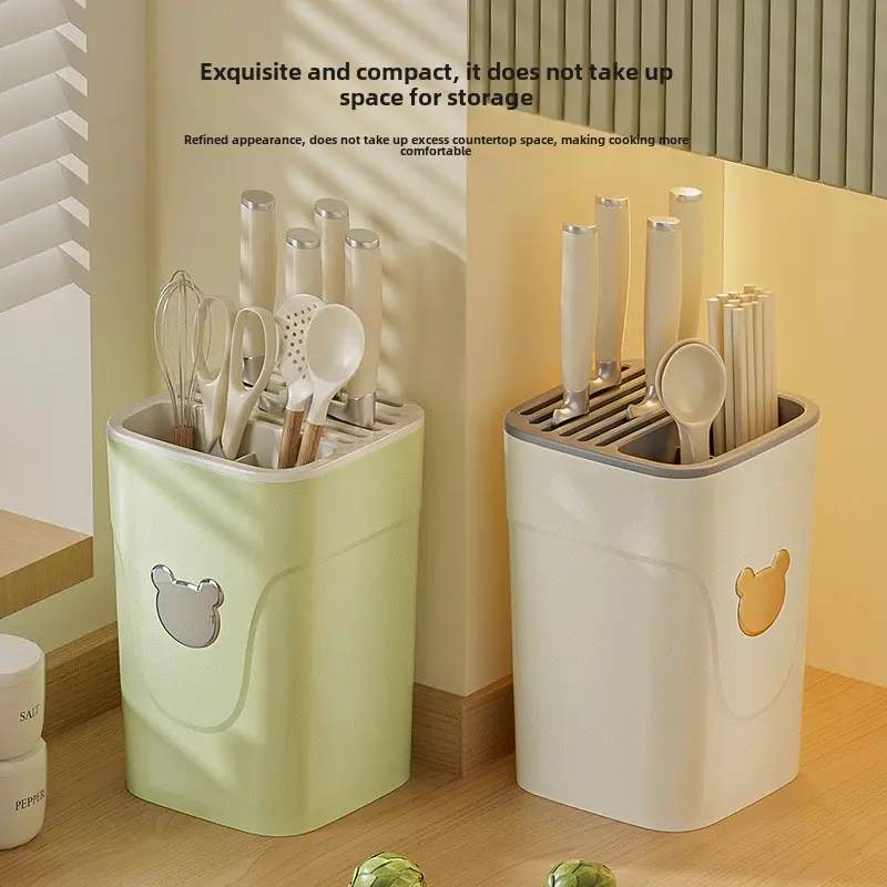 Kitchen multi-functional knife holder Kitchen countertop tool storage rack dormitory drain household knife holder tool storage