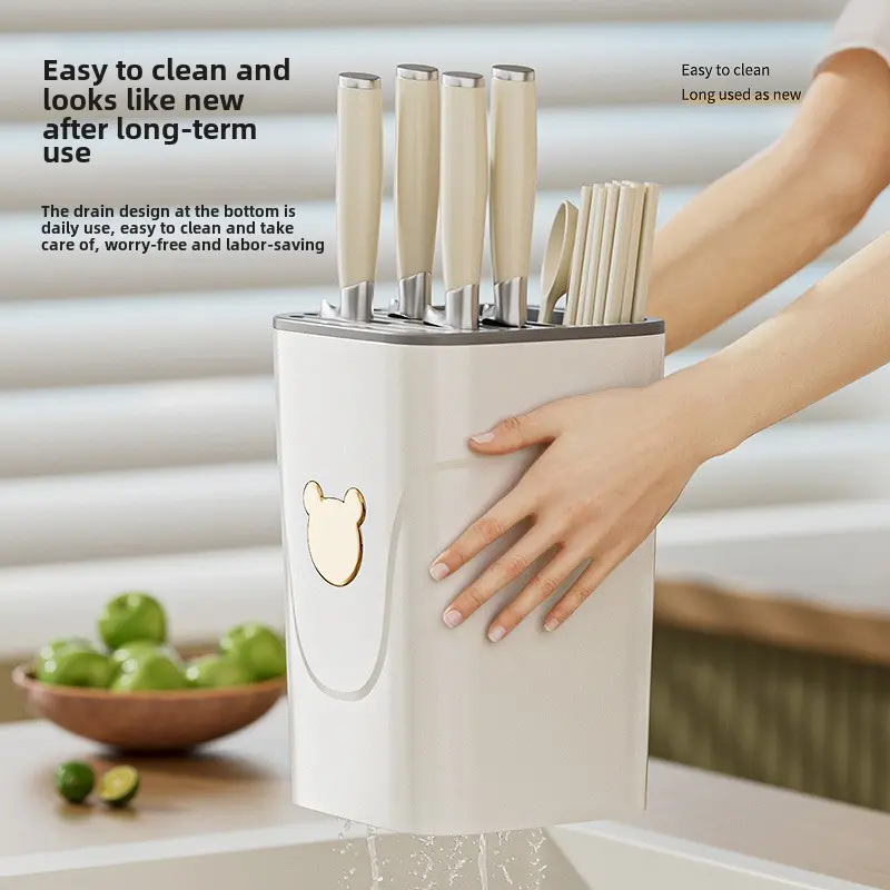 Kitchen multi-functional knife holder Kitchen countertop tool storage rack dormitory drain household knife holder tool storage