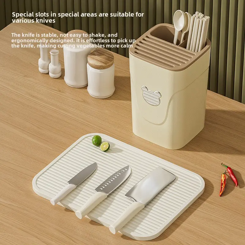 Kitchen multi-functional knife holder Kitchen countertop tool storage rack dormitory drain household knife holder tool storage