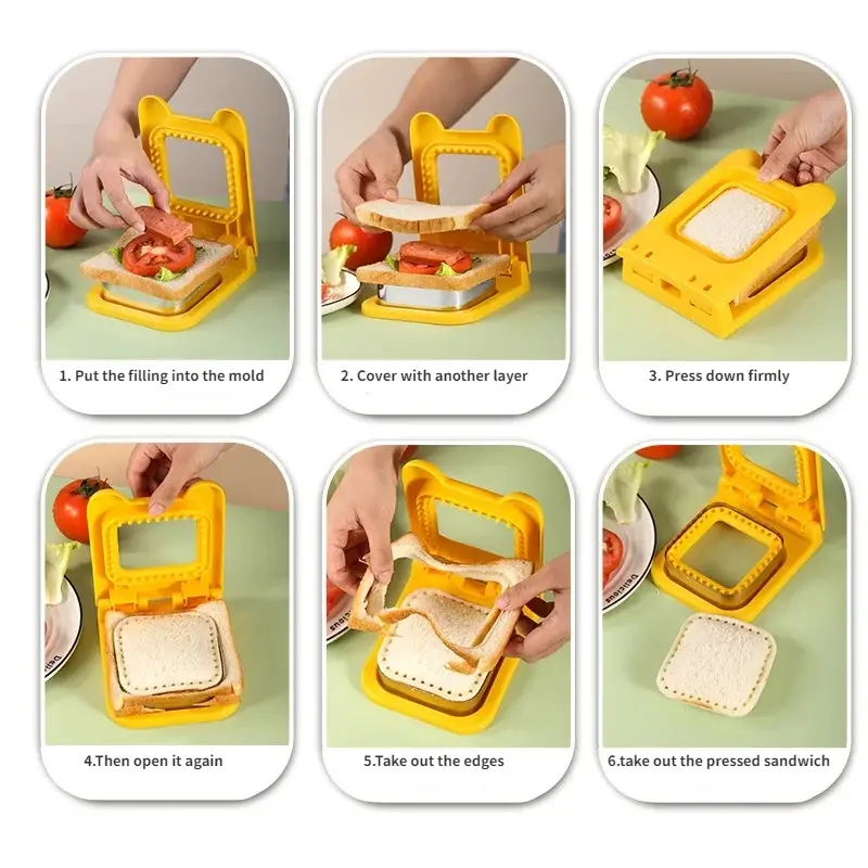 Breakfast Sandwich Maker Bread Mold Toast Bread Cutting Die  Sandwich Cookie Cutter Breakfast Dessert  Tool Kitchen Gadgets