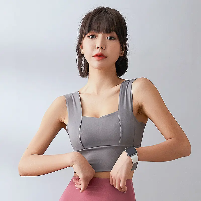 wide shoulder strap beautiful back sports underwear shock-proof and anti-sagging running fitness gathering yoga sports bra