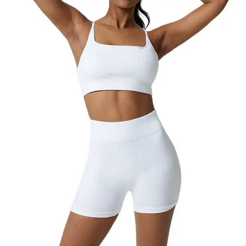 Threaded Yoga Fitness Suit Running Sportswear Riding Yoga Suit Sports Suit Two-piece workout clothes for women gym set women
