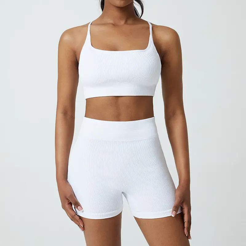 Threaded Yoga Fitness Suit Running Sportswear Riding Yoga Suit Sports Suit Two-piece workout clothes for women gym set women
