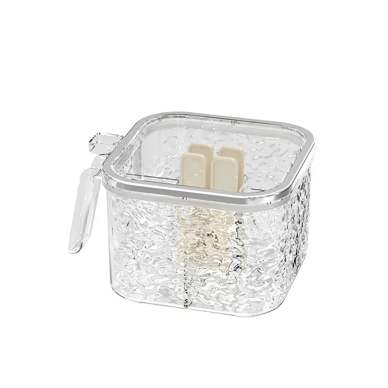 Kitchen seasoning boxwithspoon Salt jar Seasoning jar Household seasoning jar Salt box Plastic seasoning container Seasoning box
