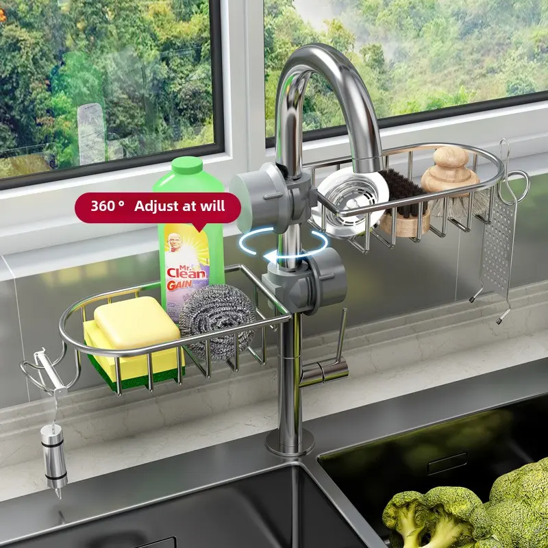 Kitchen storage rack Sink storage rack Sink faucet storage rack Household drain basket Kitchen supplies storage rack