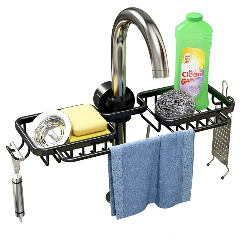 Kitchen storage rack Sink storage rack Sink faucet storage rack Household drain basket Kitchen supplies storage rack