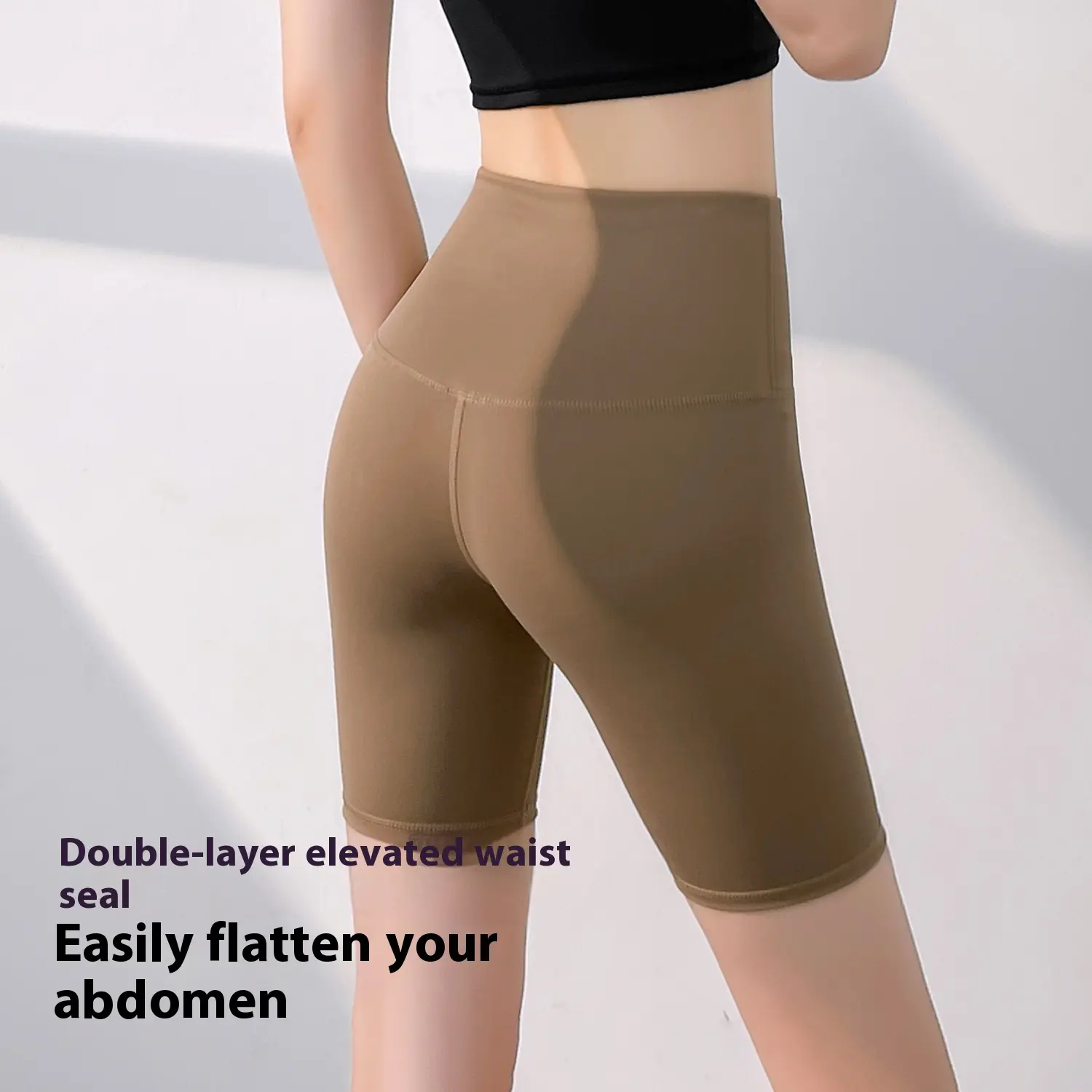 Juyatang No Embarrassment Line Yoga Shorts Sports Five-Point Pants Naked High Waist Hip Lifting Yoga Pants Short Women