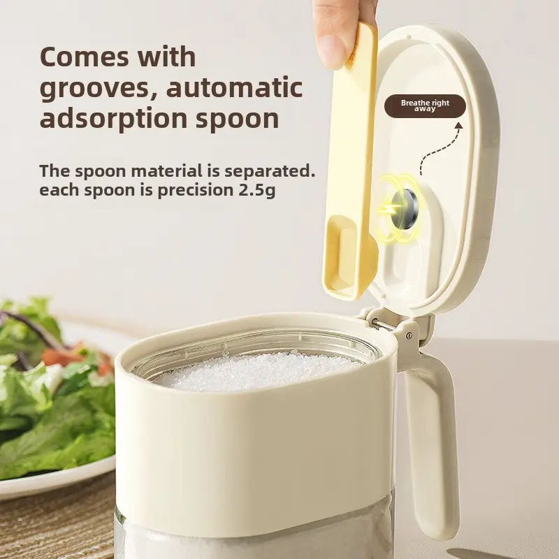 Magnetic condiment box Kitchen household sealed moisture-proof condiment bottle jar condiment storage box Salt jar