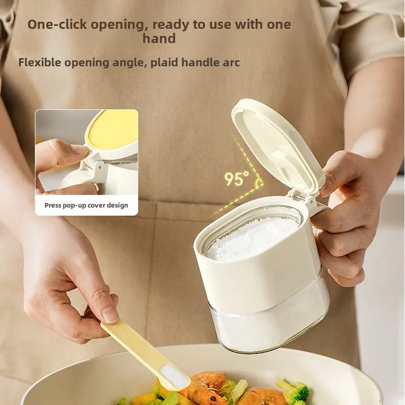 Magnetic condiment box Kitchen household sealed moisture-proof condiment bottle jar condiment storage box Salt jar