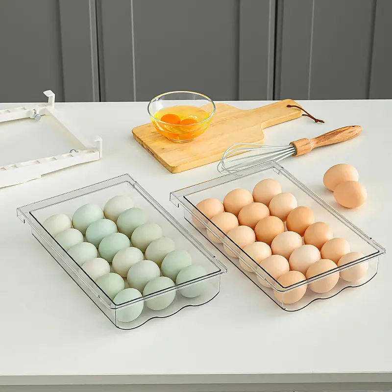 Refrigerator egg storage box Drawer kitchen egg rack frozen fruit and vegetable fresh-keeping box organizer