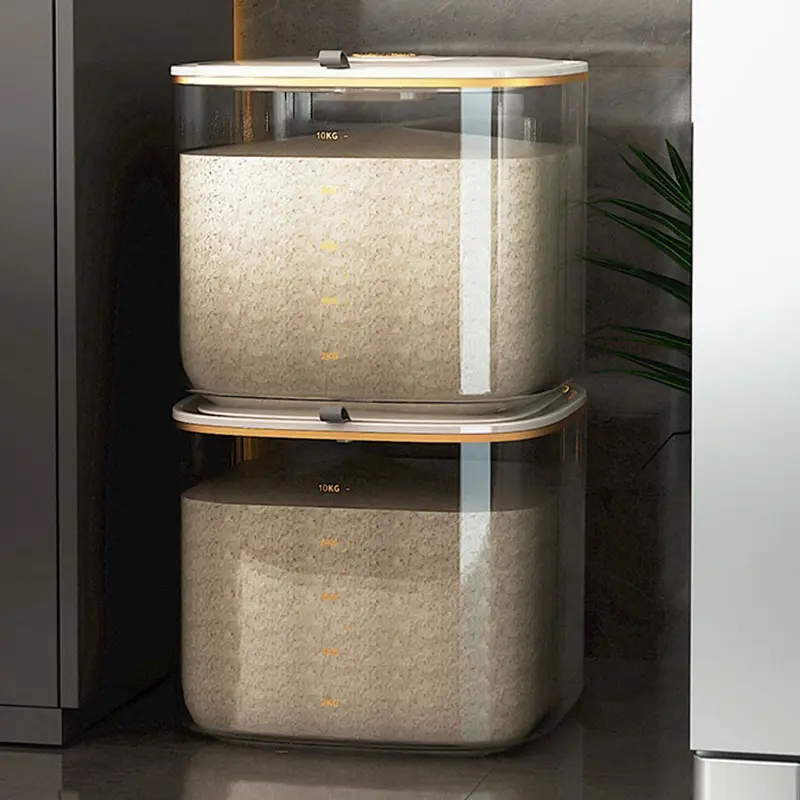 Sealedhouseholdinsect-proofandmoisture-proof rice storageboxMultigraintank Rice storage box Storage tank sealed bucket rice tank