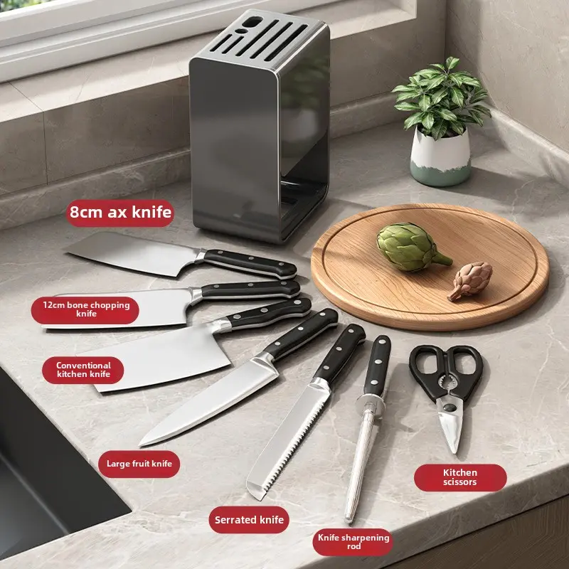 Kitchen knife holder storage rack Perforation-free wall mounted countertop wall hanging kitchen knife holder storage rack