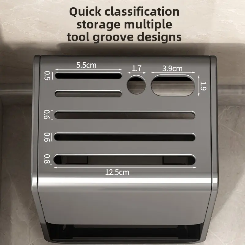 Kitchen knife holder storage rack Perforation-free wall mounted countertop wall hanging kitchen knife holder storage rack