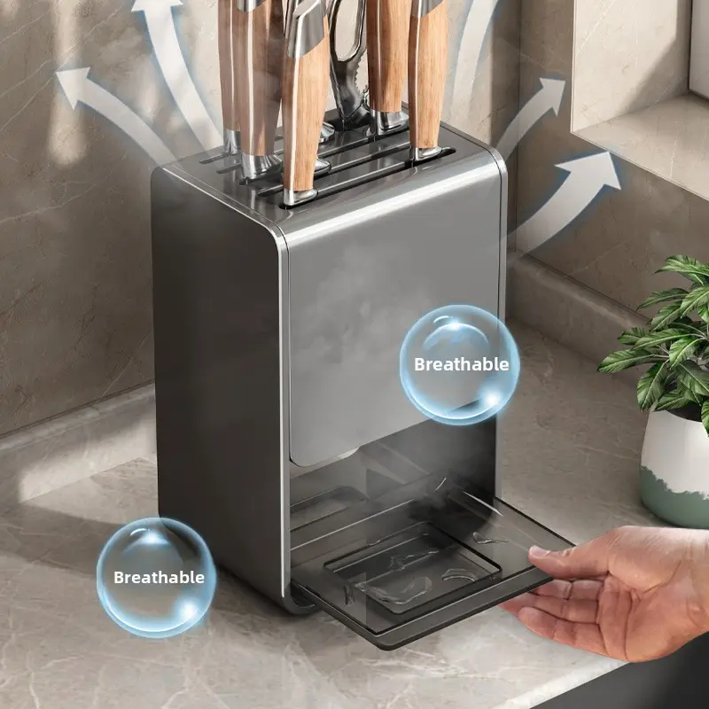 Kitchen knife holder storage rack Perforation-free wall mounted countertop wall hanging kitchen knife holder storage rack