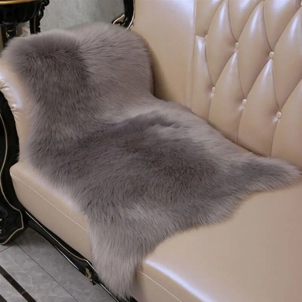 Washable Fluffy Shaggy Long Hair Carpet Floor Protection Non Slip Soft Rugs Faux Fur Bedroom Mats Sheepskin Rug