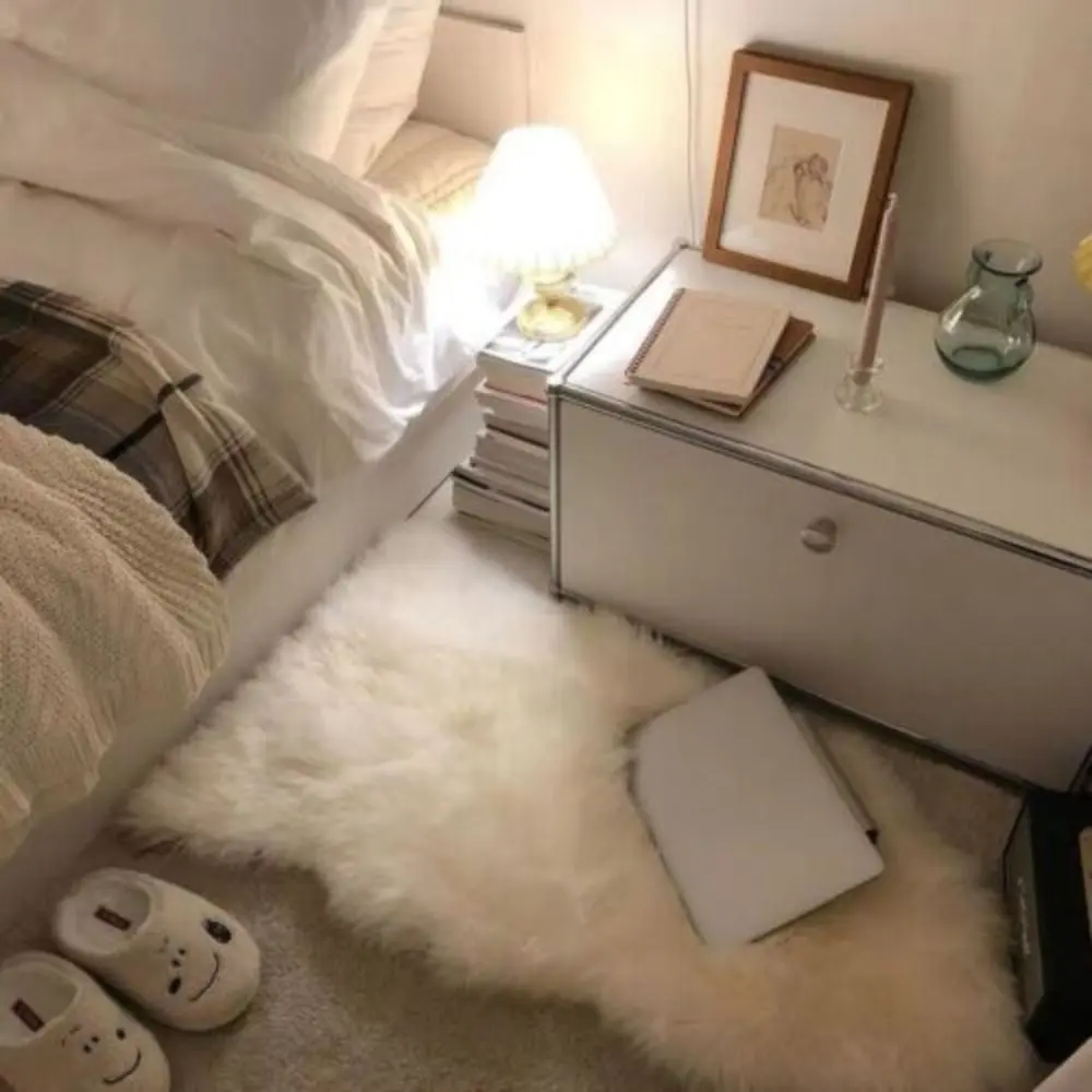 Washable Fluffy Shaggy Long Hair Carpet Floor Protection Non Slip Soft Rugs Faux Fur Bedroom Mats Sheepskin Rug