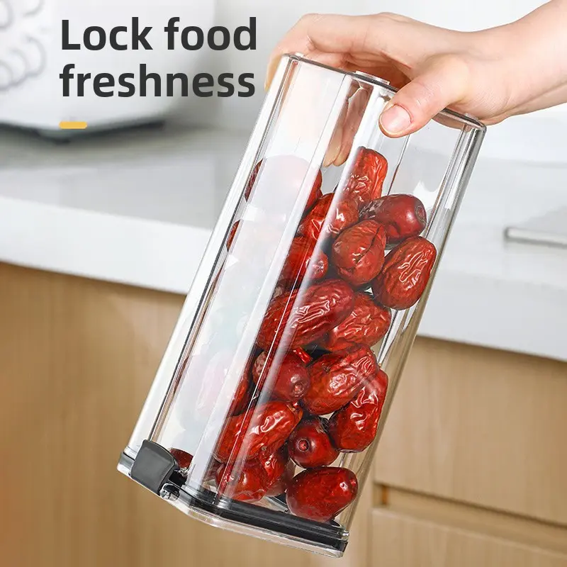 【 Thick square transparent sealed jar 】 Grain and miscellaneous grain kitchen storage jar box snack tea storage jar