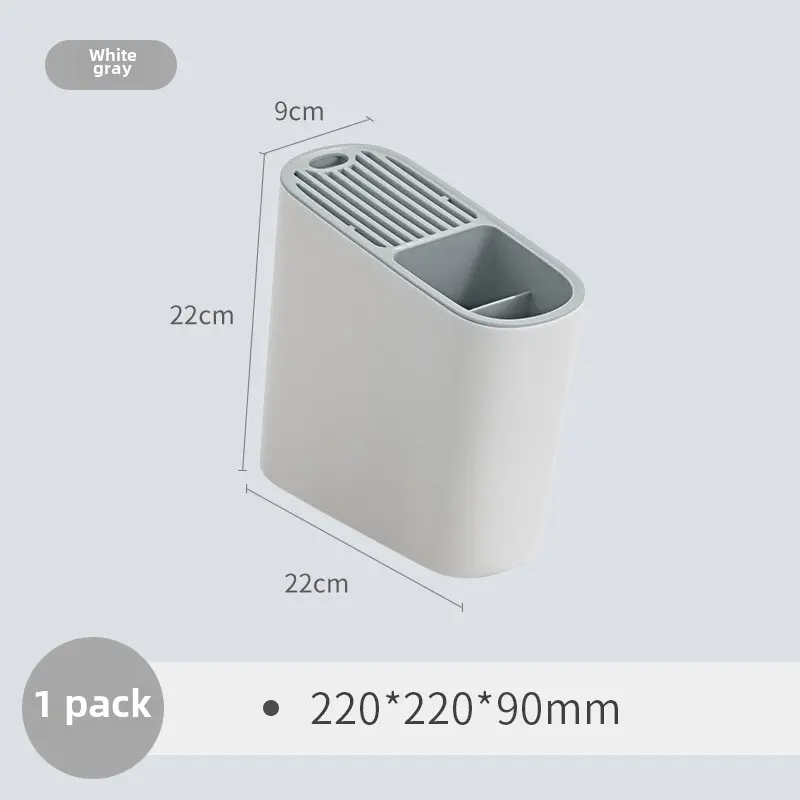 Beveled chopsticks container drain kitchen knife holder Plastic partition for narrow chopsticks container knife holder