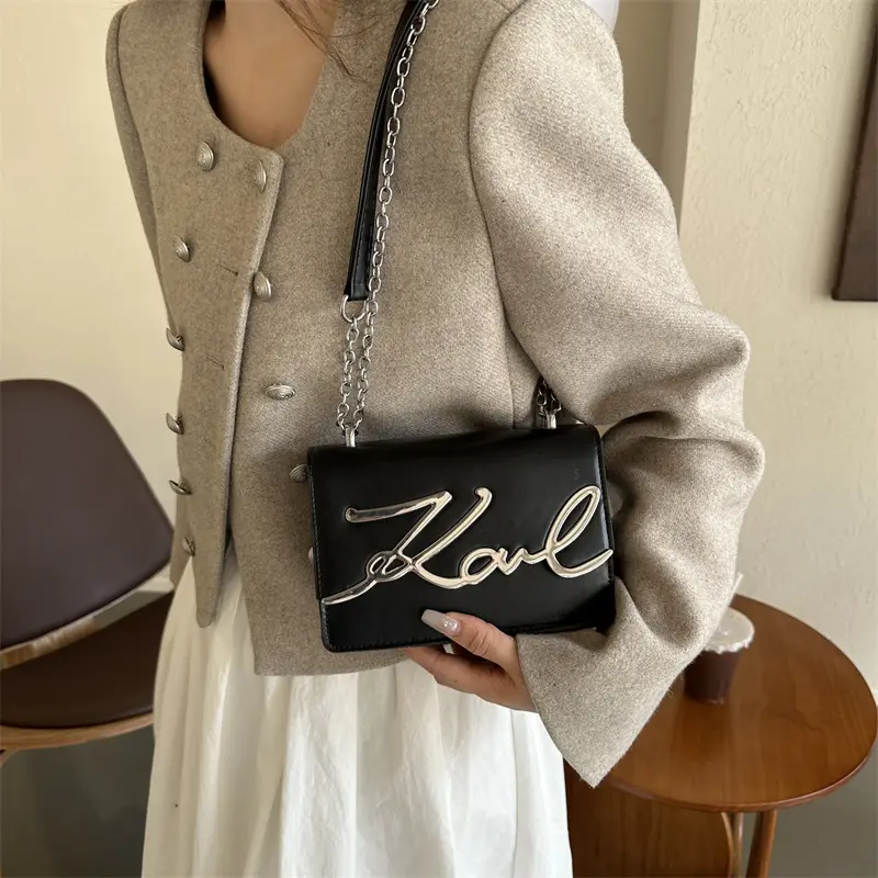 Letter bag ladies  sense niche crossbody bag female new shoulder bag in autumn and winter fashion small square bag female bag