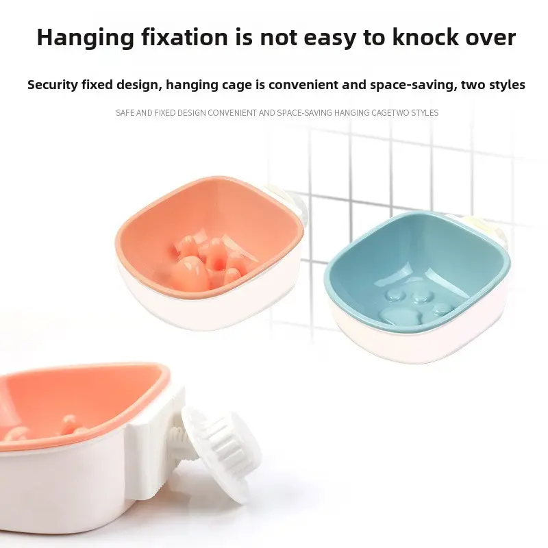 Original Pet Bowl Dog hanging choking bowl Cat water hanging bowl Small and medium dog creative plastic dog bowl