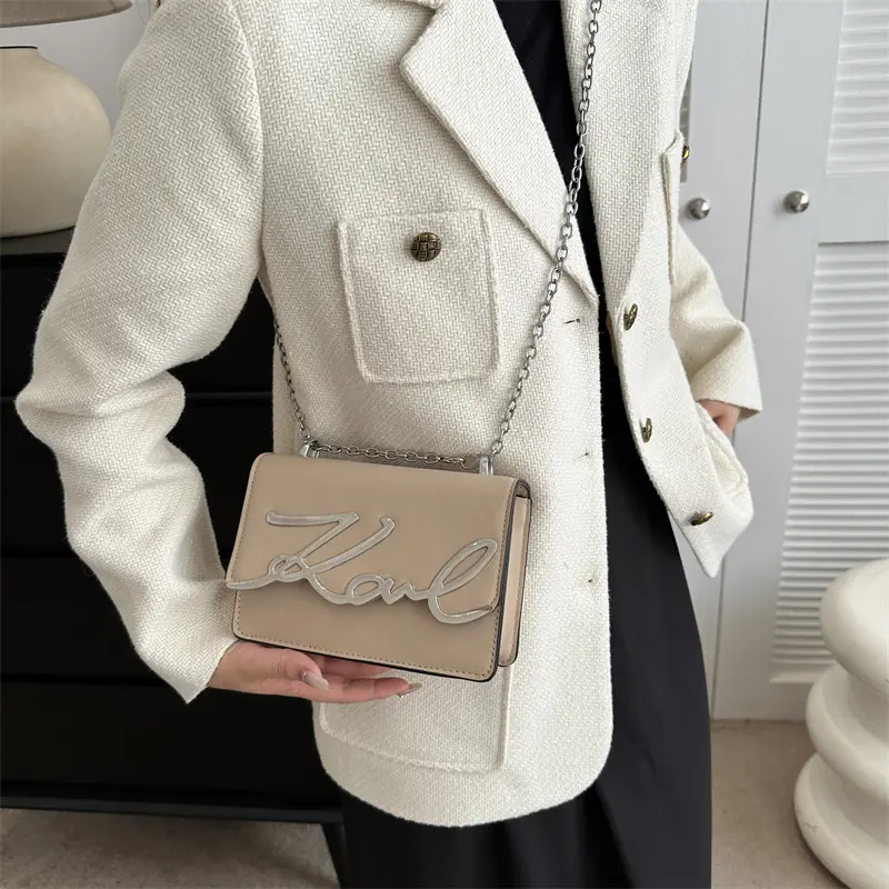 Letter bag ladies  sense niche crossbody bag female new shoulder bag in autumn and winter fashion small square bag female bag