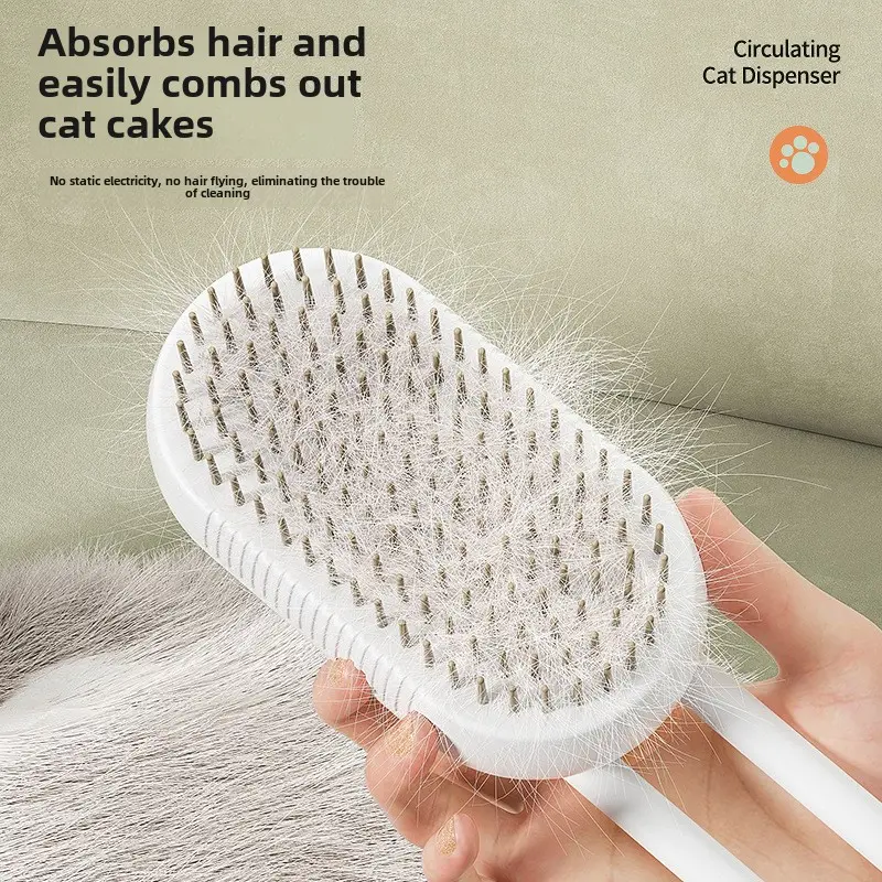 Pet comb Cat hair comb remove floating hair needle comb Dog cleaning beauty comb one-click hair removal brush