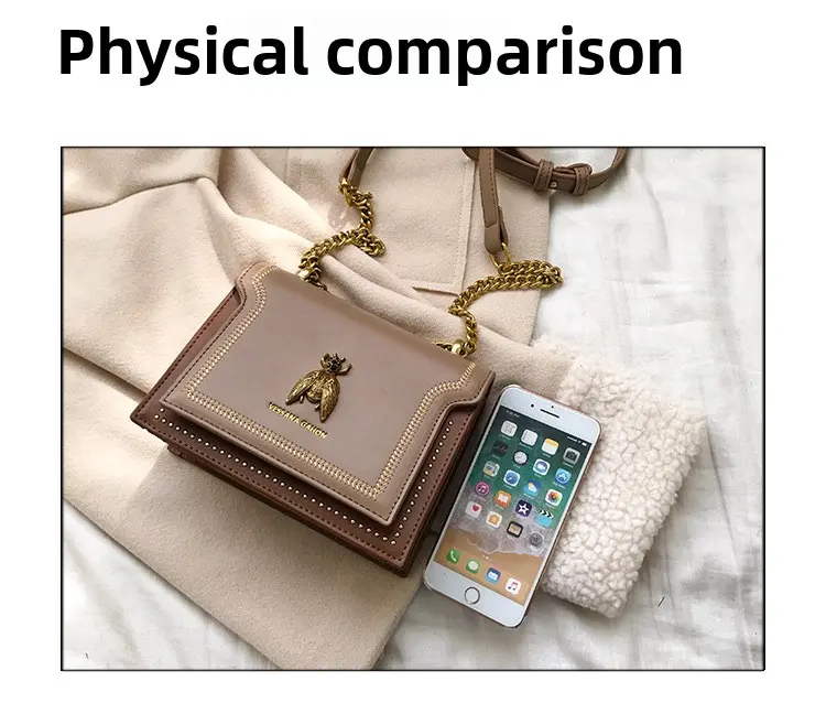National women's bag summer new chain retro bee one shoulder Tote bag Crossbody small square bag crossbody bags for women
