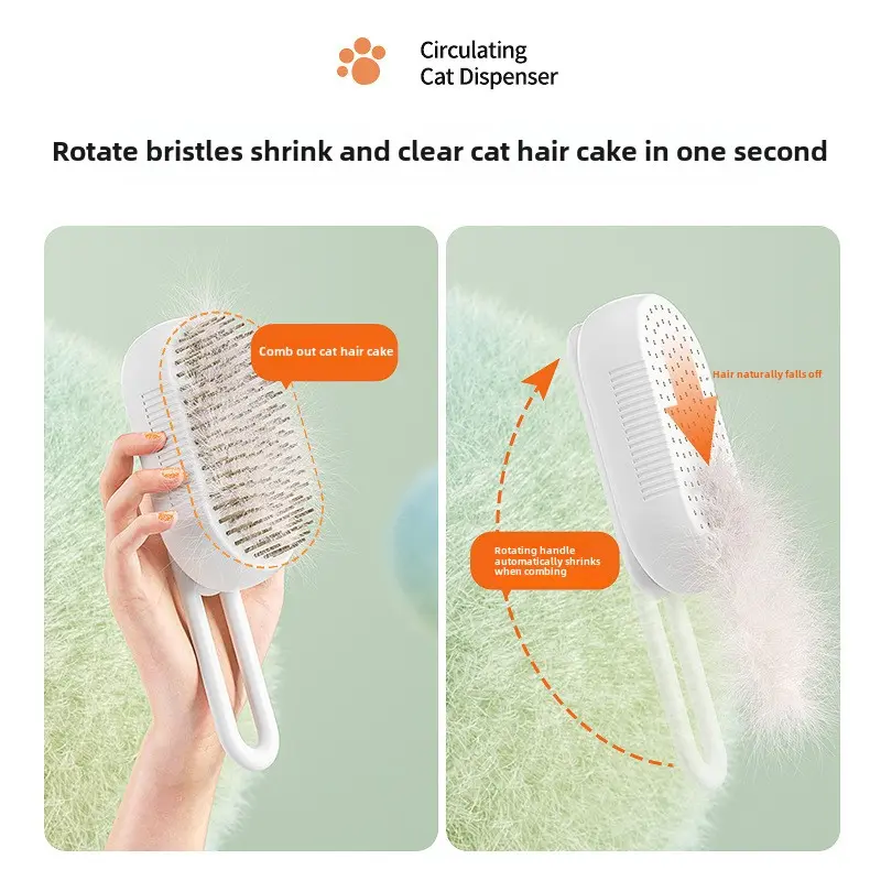 Pet comb Cat hair comb remove floating hair needle comb Dog cleaning beauty comb one-click hair removal brush