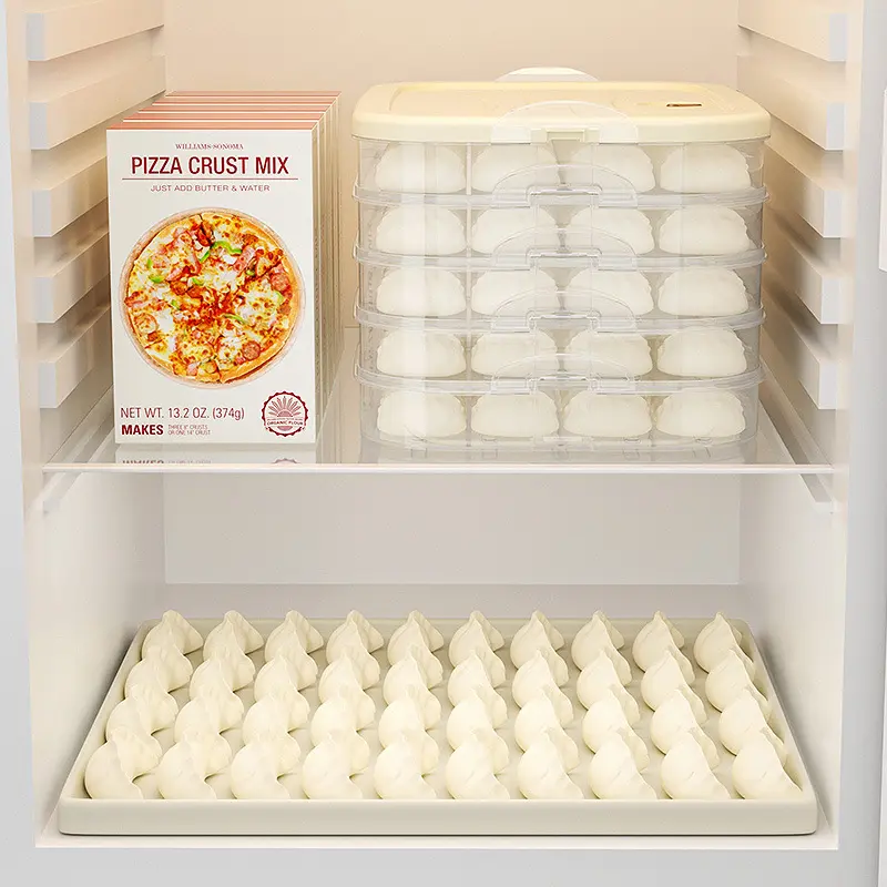 Frozen dumpling box Kitchen household crisper Multi-layer covered dumpling storage box Frozen frozen wonton crisper box