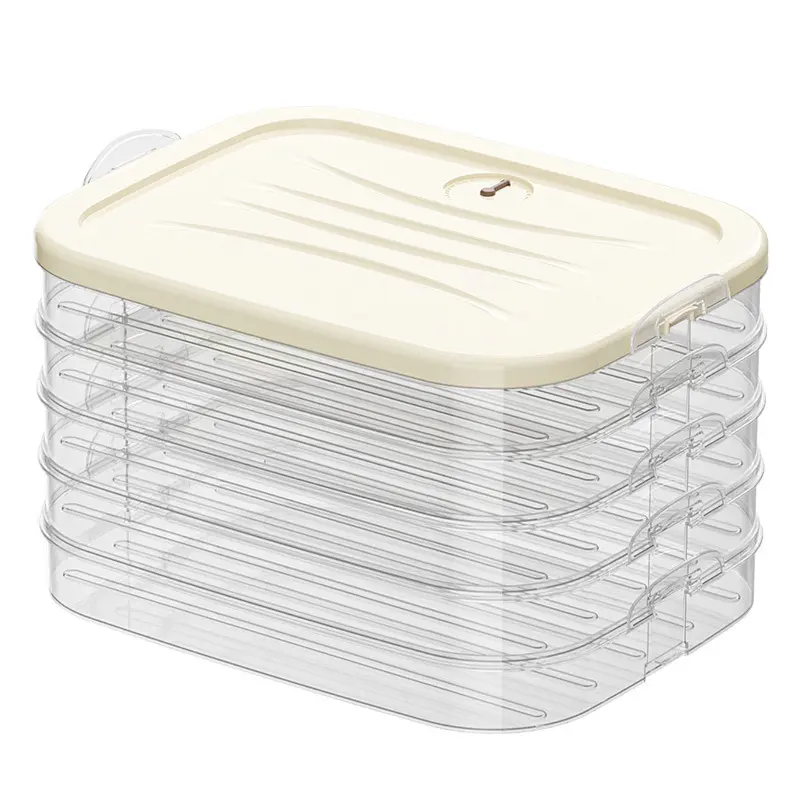 Frozen dumpling box Kitchen household crisper Multi-layer covered dumpling storage box Frozen frozen wonton crisper box