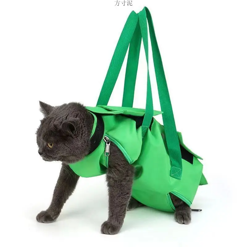 Cat bag Injection infusion cat care bag Fixed bag Ears Cat clipping nails anti-scratch cat bag pet backpack  pet carrier