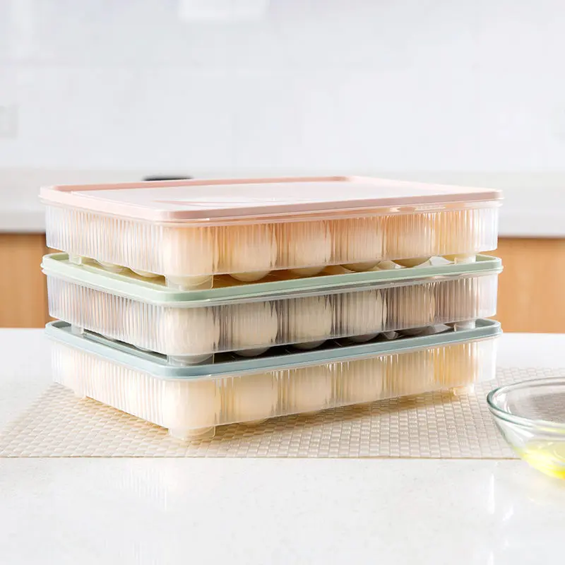 24 cell egg box Refrigerator egg storage container cell egg tray Kitchen with lid dustproof food storage box