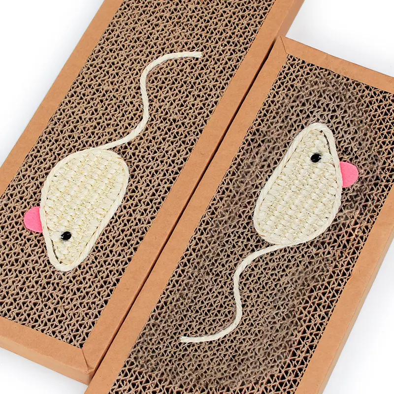 Sisal bait for cats Corrugated paper plate cat scratching board Mouse toy grinding claw Durable scratching pet products