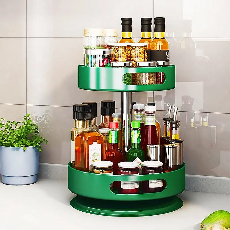 rotating condiment rack Household condiment round storage rack Modern simple style kitchen organizer accessories organizer