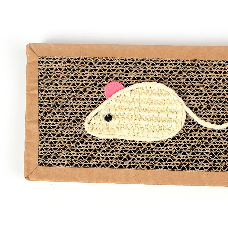 Sisal bait for cats Corrugated paper plate cat scratching board Mouse toy grinding claw Durable scratching pet products