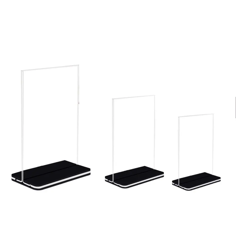 Transparent Acrylic Panel Menu Display Stand A4 Vertical Table Card Sign Collection Photo Protection Holder Album Postcard