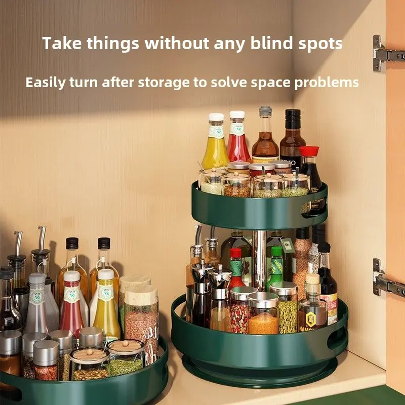 rotating condiment rack Household condiment round storage rack Modern simple style kitchen organizer accessories organizer