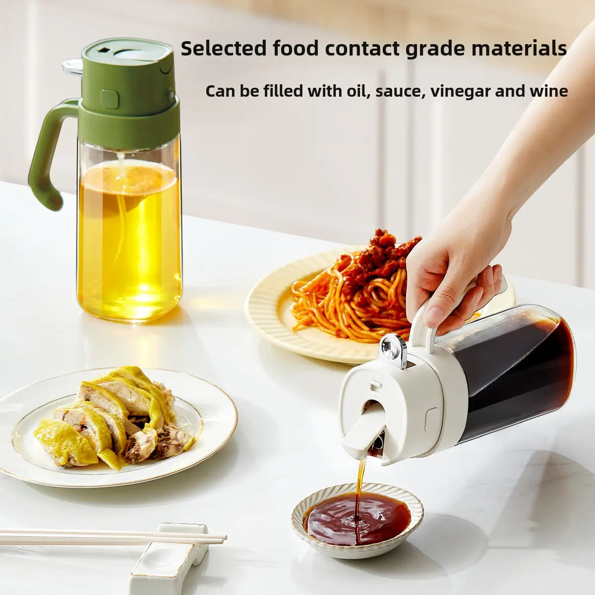 Oil spray bottle Glass kitchen household food grade spray bottle Atomizing oil bottle Air fryer oil spray bottle   spice jar