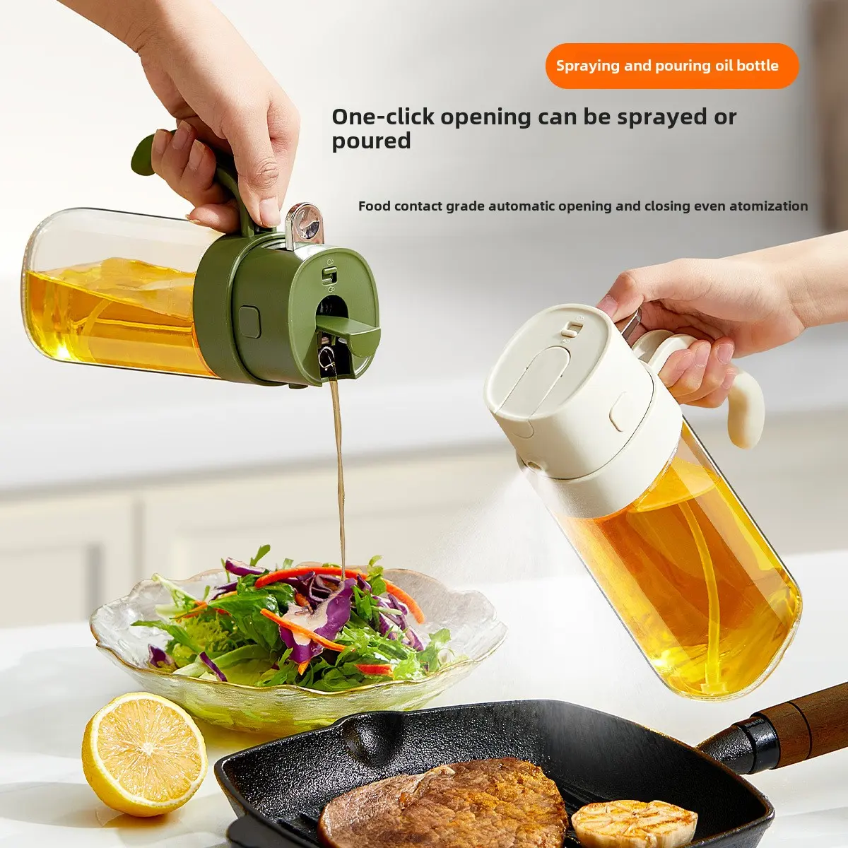 Oil spray bottle Glass kitchen household food grade spray bottle Atomizing oil bottle Air fryer oil spray bottle   spice jar