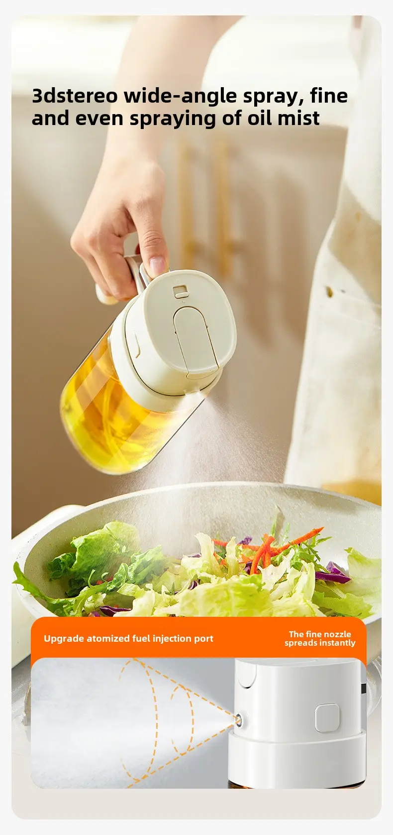 Oil spray bottle Glass kitchen household food grade spray bottle Atomizing oil bottle Air fryer oil spray bottle   spice jar