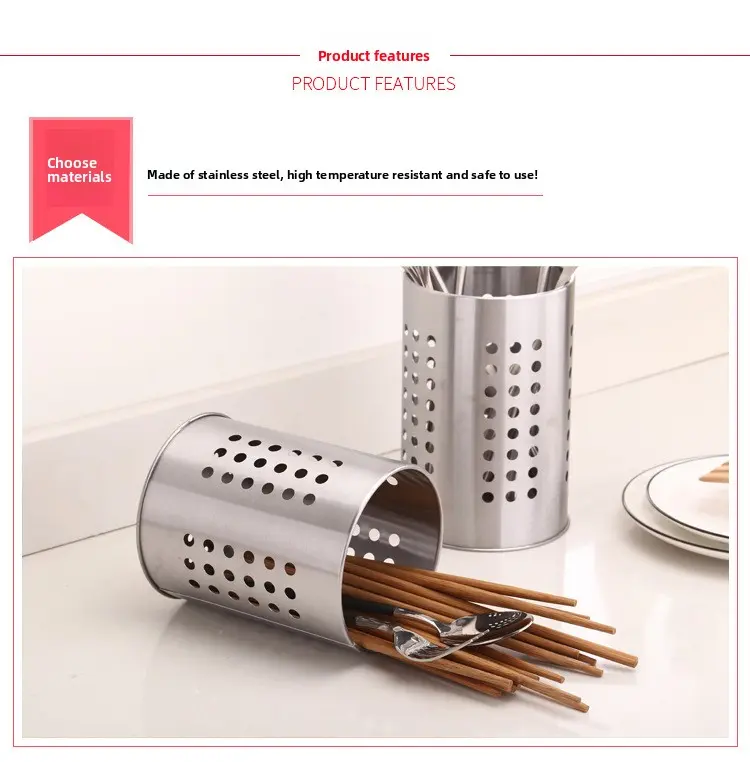 Chopsticks container Stainless steel hanging chopsticks container container Multi-functional drainer basket kitchen storage tool