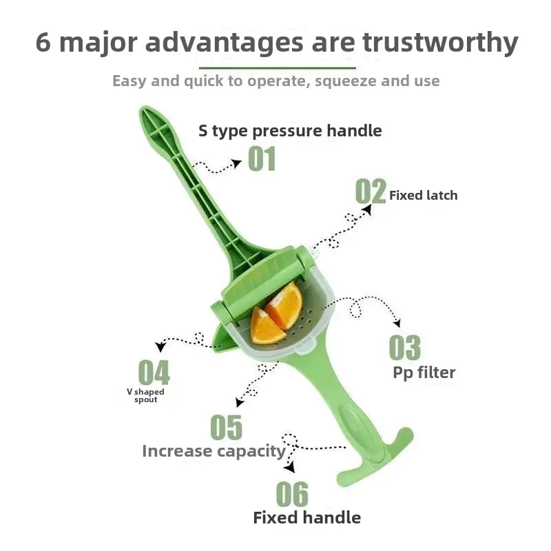 Manual juicer Multi-functional household small juicer Manual juicer press fruit slag separatorkitchenaccessorieslemonsqueezer