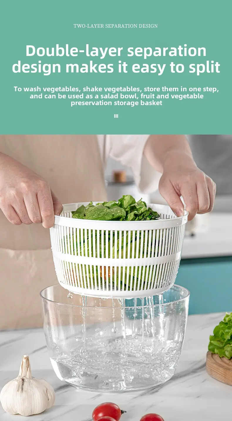 Hand press fruit and vegetable dehydrator Water spinner Household kitchen fruit salad dehydrator wash vegetables drain basket